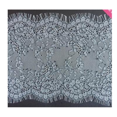 China Sustainable Garment Accessories Lace Chantilly Lace 18 Cm White Eyelash Trimming Lace for sale