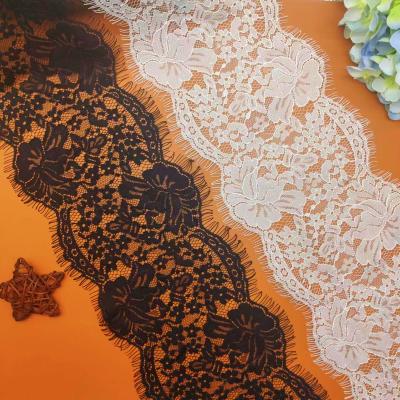 China Sustainable New Design 2022 Lace Trim Knitted Jacquard Multiple Patterns Eyelash Lace Trim for sale