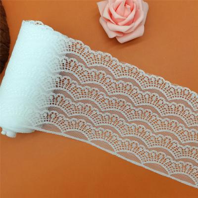 China Viable non-elastic lace balance white color organza lace fabric underwear bra apparel accessories just a balance for sale