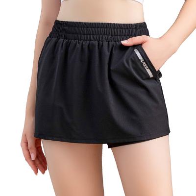 China Factory Free Sample Breathable Tennis Fitness Quick Dry Skirt With Shorts Women Quick-drying Mini Skirt With Pocket for sale