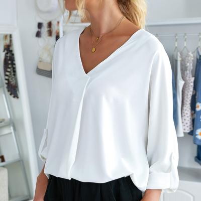 China Other Latest Chiffon Ladies Western Bat Wing Solid Sleeve Blouse Casual Tops For Women Ladies for sale