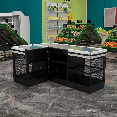 China Heavy Duty Supermarket Retail Grocery Grocery Checkout Counter Cashier Desk for sale