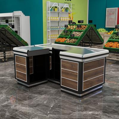 China Supermarket cashier desks for stores simple design store mall checkout counter for sale