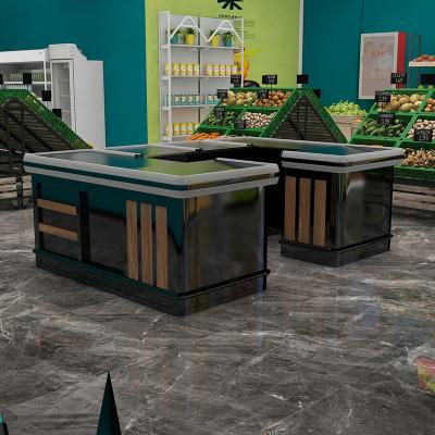 China Supermarket Design Grocery Cashier Counter Checkout Counter Retail Cash Register Small Customized Table for sale