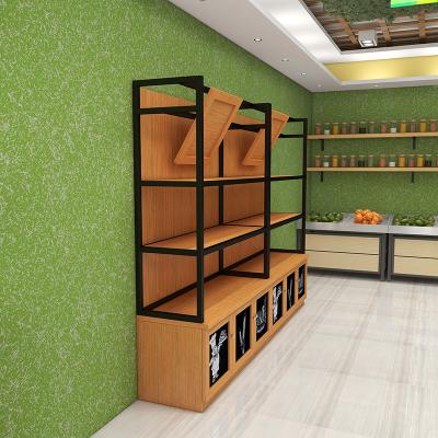 China Wooden Bread Bakery Bread Display Stand Rack Double Sided Design New For Sale for sale