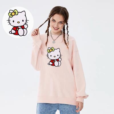 China Sportswear Accessories For Dress Hello Kitty Custom Cartoon Girl Clothing Designs Cute Handbag Iron On Embroidery Patches for sale