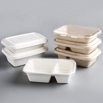 China Wholesale Minimalist Eco-Friendly Food Packaging Box Bagasse Factory Price Fast Food Take Out Container for sale