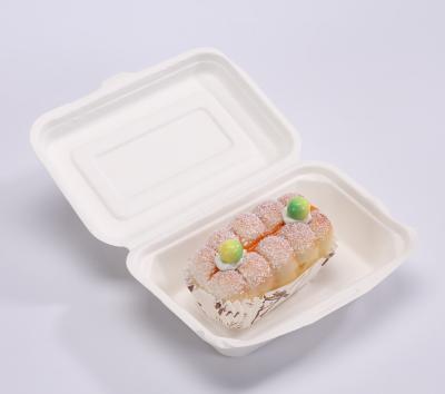 China Kitchen Bagasse Fast Food Box Clamshell Biodegradable Eco Friendly Food Containers for sale