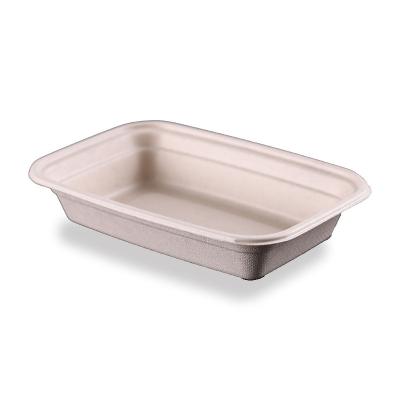 China Rectangular Disposable Food Packaging Take Away Bagasse Food Container for sale