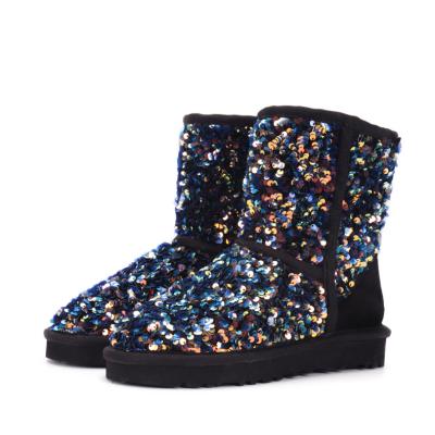 China Fashion breathable women and children snow boots winter warm bling sequins bling winter snow boots for sale