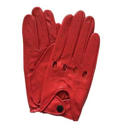 China Fashion Men And Ladies Comfortable Leather Red Sheepskin Sport Driving Gloves for sale