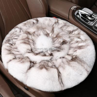 China Wholesale Fox Round Fur Chair Cushion Real Fur Fluffy Soft Cushion Front Cushion for sale