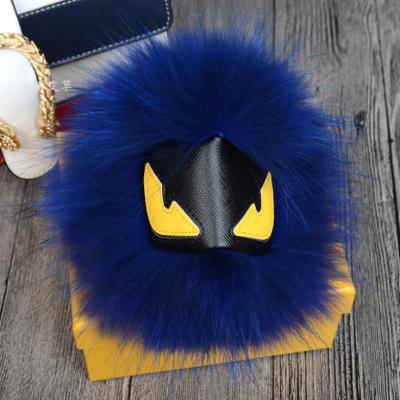 China Real recoon fashion fashion fur gift monster key chain pom pom bag fur hangings leather key chains for sale