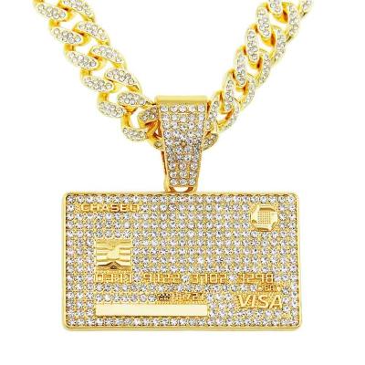 China Exaggerate hip-hop cool and dominant all-diamond charm necklace men's and women's trendy personalized fashion pendant street pendant street us for sale