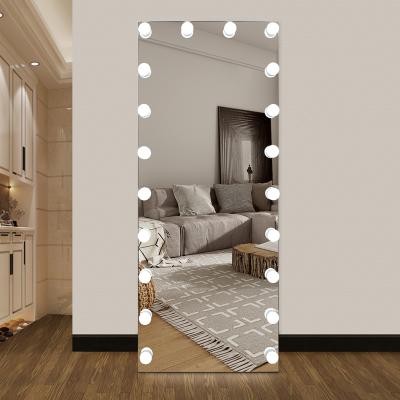 China Hot Selling Large Dressing Table Mirror Lighted With Lights Hollywood Bulb Integral Dressing Mirror for sale