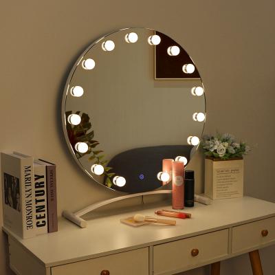 China New Lighted Make Up Light Stepless Dimmable Star Vanity Mirror Single Side Hollywood Makeup Mirror for sale