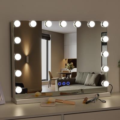 China High Quality Cordless Lighted Speaker Hollywood Style LED Lights Vanity Makeup Mirror for sale