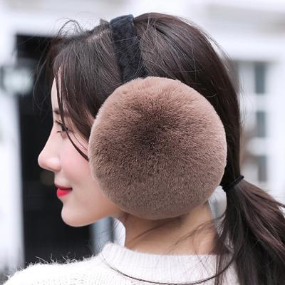 China Cute Folding Soft Feeling Faux Fur Ear Muffs Plush Winter Style Warm Female Ear Cover Soft Feeling Ear Warmers for sale