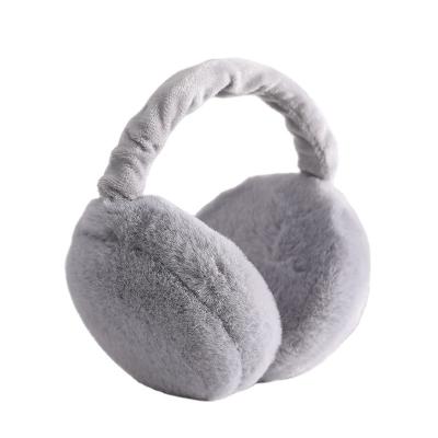 China Fashion Faux Fur Soft Feeling Earmuffs For Women Winter Plush Ear Warmers Cover Foldable Burger Earmuff for sale