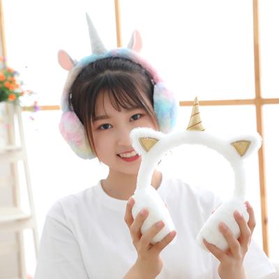 China Wholesale Cute Ear Muff Winter Ear Muffs Ear Warmer Children Lovely Thicken Plush Unicorn Earmuffs for sale