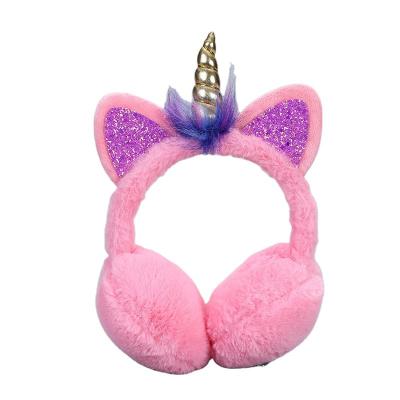 China Ear Muff Fashion Winter Outdoor Ear Spleen Plush Unicorn Earmuffs Ear Cover Ear Warmer Children Lovely for sale