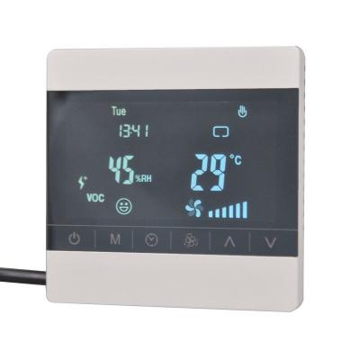 China Modern Smart Ventilation Controller Fresh Air HVAC System RS485 WIFI Thermostat LargeLCD Black Backlight for sale