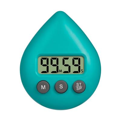 China Easy Operation Water Drop Shape Digital Timer Electronic LCD Clock Alarm Cooking Baking Time Minute Countdown Reminder Timer for sale