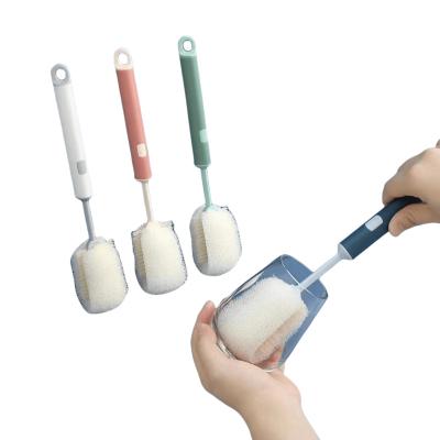 China Stocked Kitchen Cup Bottles Glasses Cleaning Sponge Scrubber Brushes with Long Detachable Handle for sale