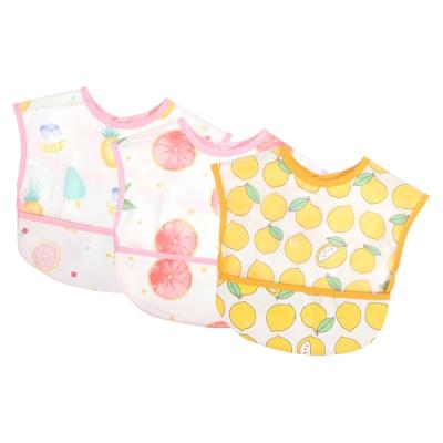 China 2021 New Antibacterial No Sleeve Baby Bibs Fruit Series Wholesale Bibs Waterproof Training Feeding Baby Bibs Set for sale