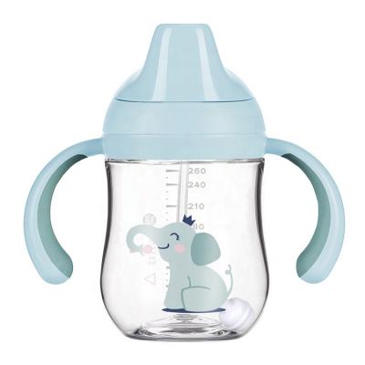 China Unique cute pink ppsu kids china bpa free water bottle leakproof no puddle drinking straw baby drinking cup 360 toddler sippy cup for sale