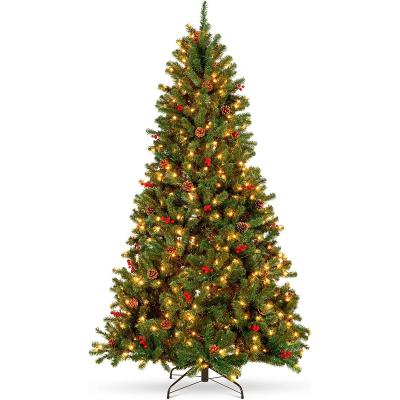 China Beautiful 7.5Ft Pinecones and Berries Artificial Christmas Tree Includes Stand (Lights Not Included, Light Customization Allowed) for sale