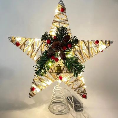 China Tree Topper with 10 Built-in Lights, Christmas Tree Festival Stuff Christmas Star Ornament for Office Christmas Holiday Tree Indoor Decoration for sale