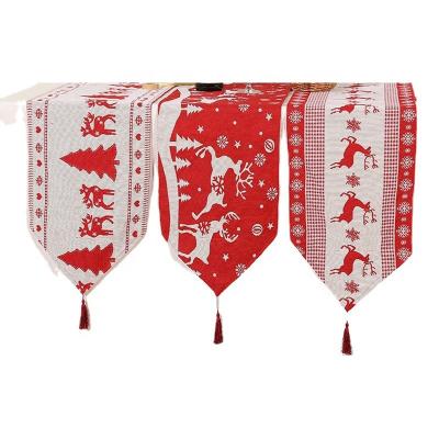 China Festival Stuff 2022 Hot Selling Knit Cloth Christmas Table Runner For Year Natale Navidad (Christmas Ornaments New Decorations 180cm. L x 33cm. W) for sale