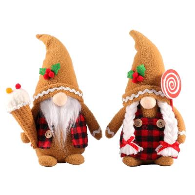 China 2022 Christmas Festival Stuff Christmas Gingerbread Man Gnome Elf Christmas Doll Christmas Home Party Gift Decoration Plush Cloth Handmade Toys for sale