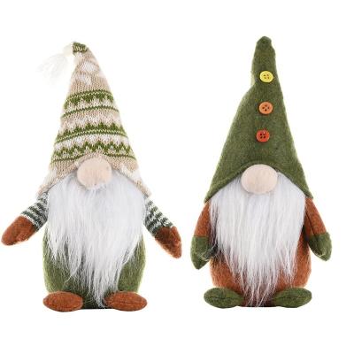 China Festival Stuff 2022 Hot Sale Christmas Doll Ornaments Green Plush Fabric Cloth Party Decoration Gift Home Party Handmade Christmas Doll Gnome Toys for sale