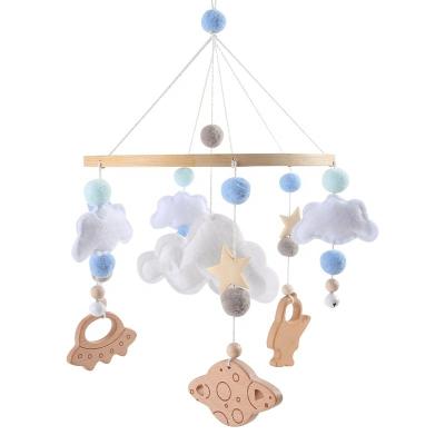 China Musical Baby Shower Gift Kids Hanging Toys Cloud Felt Mobile Baby Crib Starry Crib Space Sky Nursery for sale