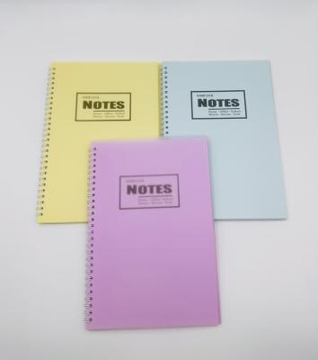 China B5 Spiral Bound Transparent Notebook PP Cover Colorful Environmental Notebook for sale