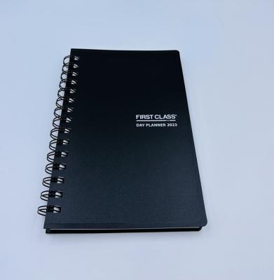 China Black Wire Binding Notebook Spiral Wire Hardcover UV Stain Cover Notebook for sale