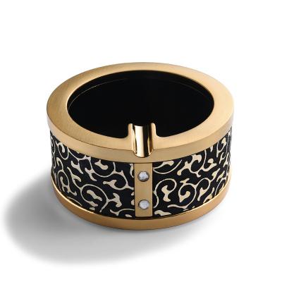 China Zinc Alloy Round Metal Car Ashtray , Portable Car Cigar Ashtray ISO Approved for sale