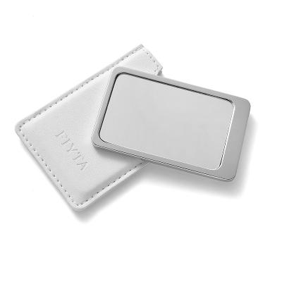 China wholesale promotional gifts metal pocket mirror fashion life rectangle shape high quality polishing makeup mirror for sale