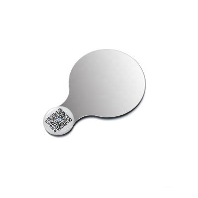 China custom high quality small hand held stainless steel epoxy print compact mirror for sale