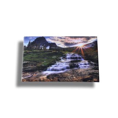 China Tin Plated Promotional Fridge Magnets Landscape Painting Customized Size for sale