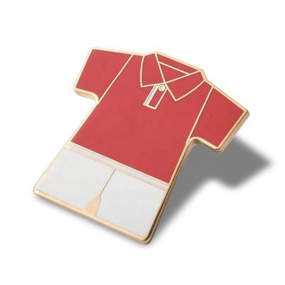 China T Shirt Shape Enamel Lapel Badges , Custom Soft Enamel Pins No Minimum for sale