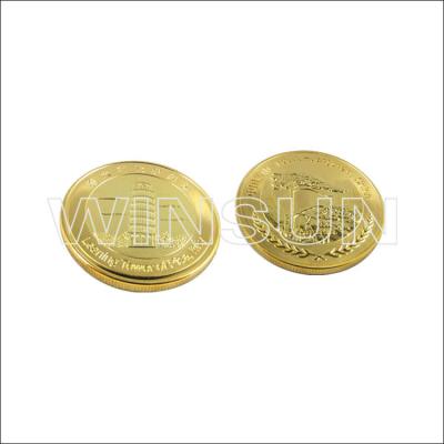 China Durable Custom Souvenir Coins / Round Shape Zinc Alloy Replica Gold Coins for sale