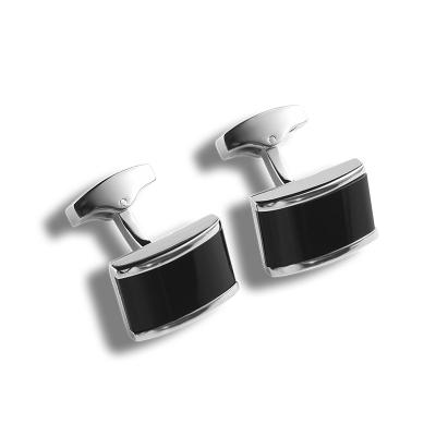 China Mens Stainless Steel Cufflinks , Silver Enamel Cufflinks Engagement Gifts for sale