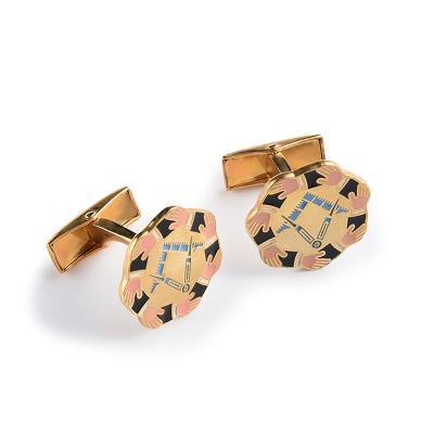 China Fashion Enamel Metal Cufflinks And Tie Clips European Style Eco Friendly for sale