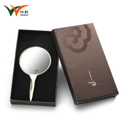 China Customized Logo Handheld Makeup Mirror High Definition Smooth Surface for sale