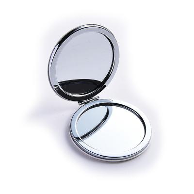 China Customized White Round Pocket Mirror , Leather Compact Mirror Any Size for sale