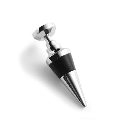 China Flat Headed Christmas Wine Stopper , Metal Silica Gel Red Wine Stopper for sale