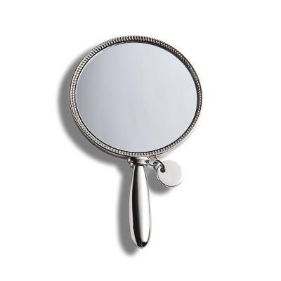 China Best seller makeup metal custom logo portable hand mirror for sale